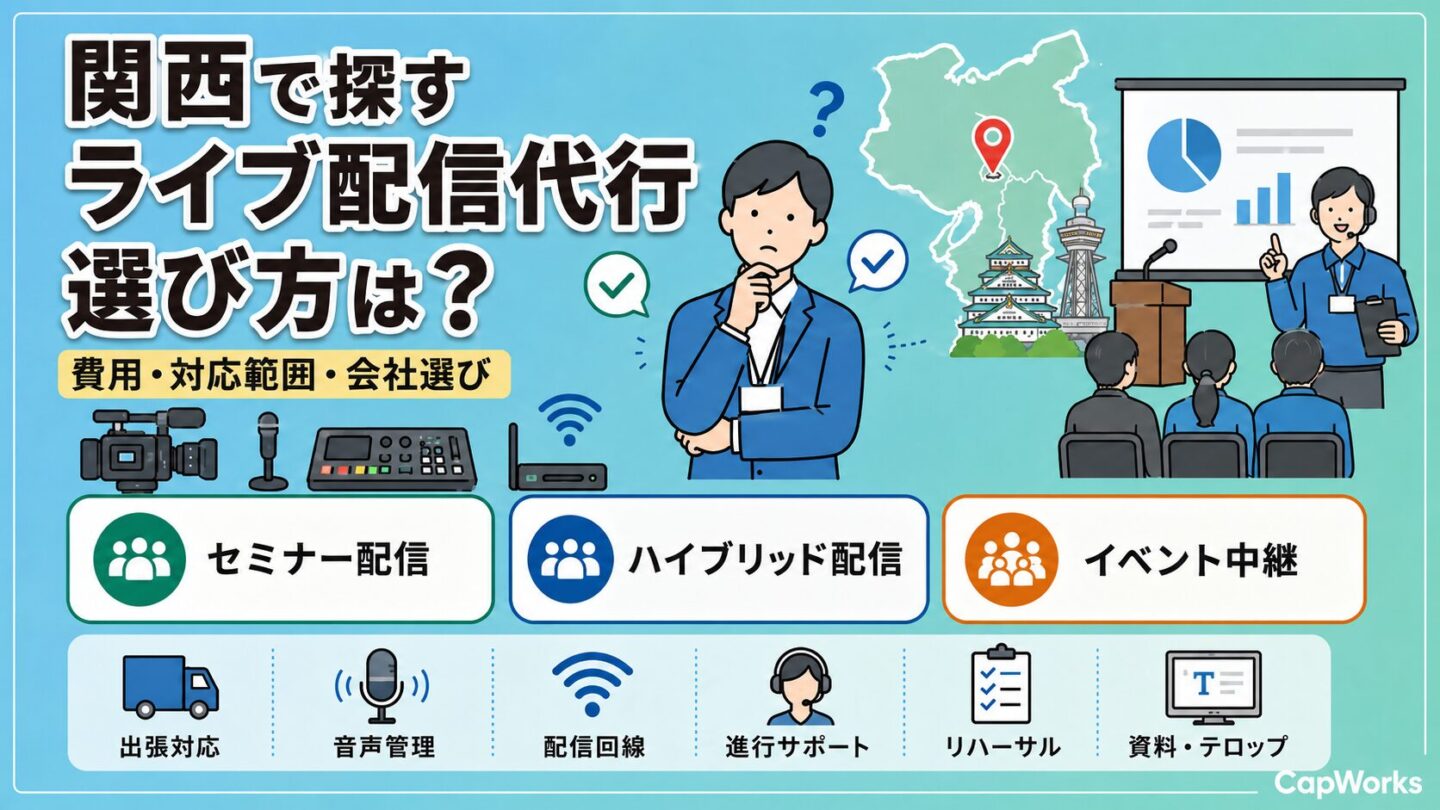 関西でライブ配信代行業者を探す方へ｜大阪・京都・神戸対応の会社選びと費用